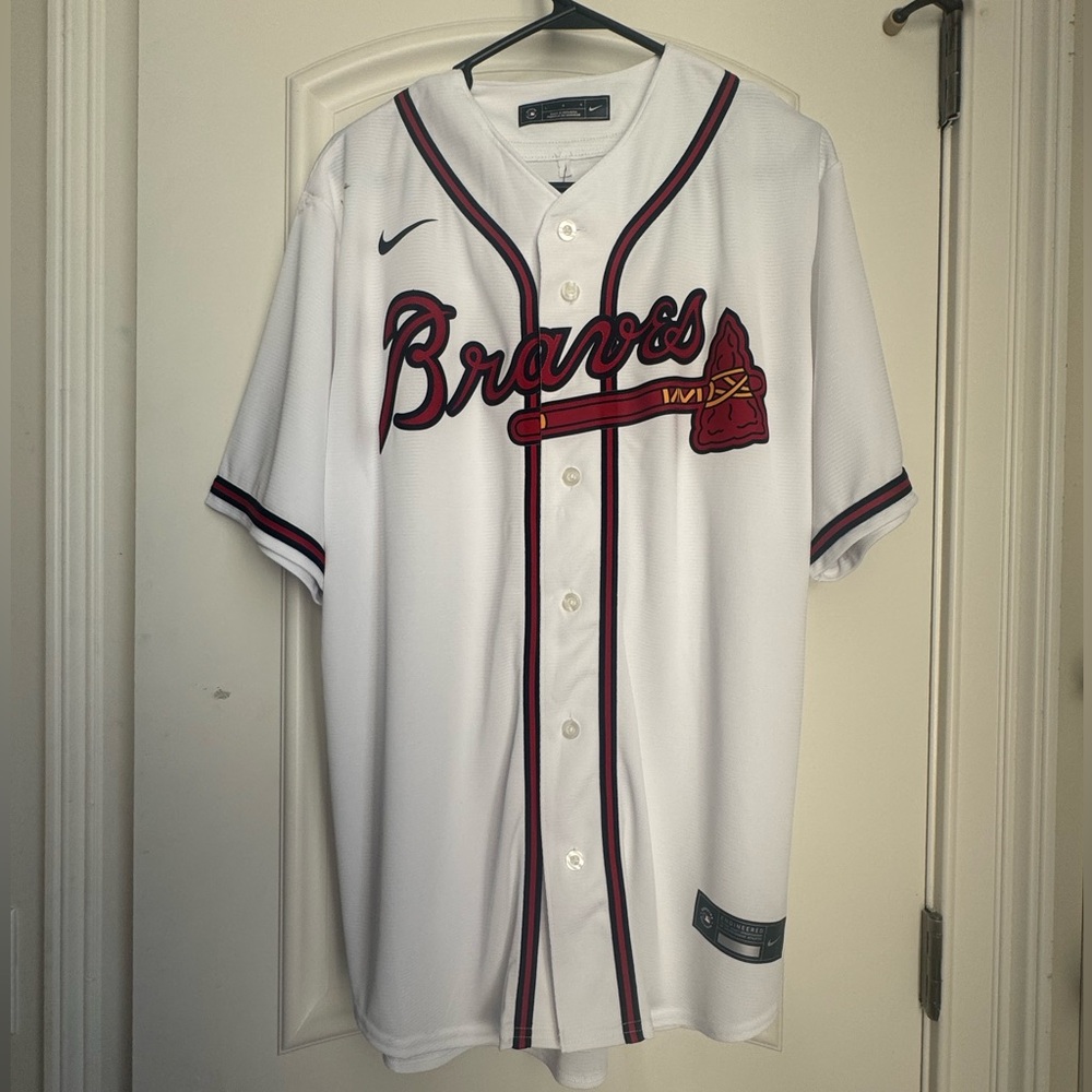 Atlanta Braves White Authentic Nike Jersey Ronald Acuña Jr. NWT FLAWS